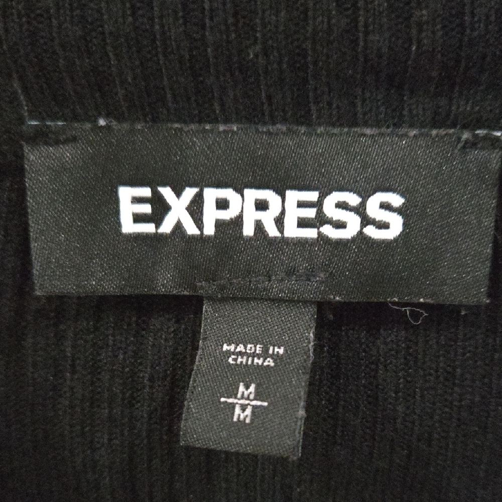 Express Sz Medium Women's Black Knit Blouse - Picture 2 of 7